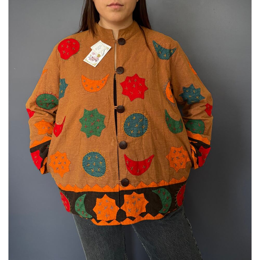 Patchwork Quilted Jacket With Hand Stitching & Bunny Mend